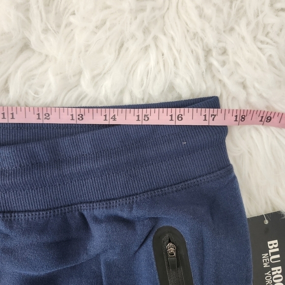 Blu Rock New York Soft Fleece Jogger Sweatpants Zipper Pockets. Heathered Navy. - Picture 4 of 9